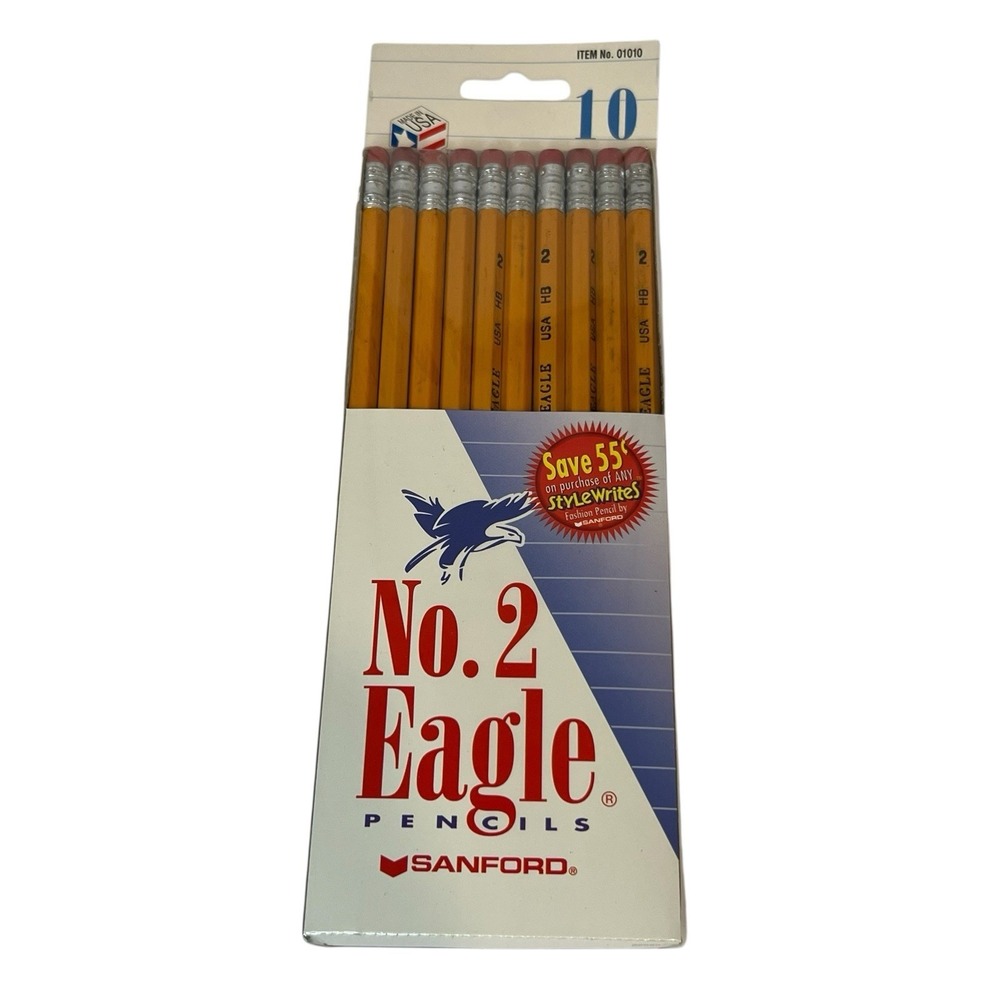 No. 2 Eagle Pencils 10 Count Packs NOS 1998 Vintage Sanford‎ New In Package